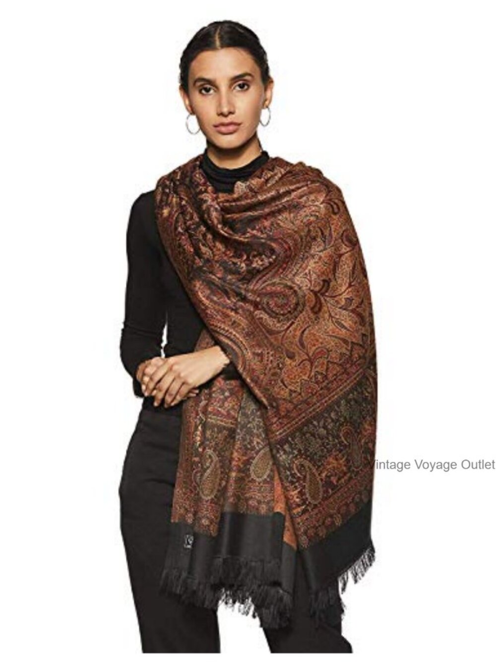 Wool Blend Pashmina Shawl Wrap Large Scarf 40x80